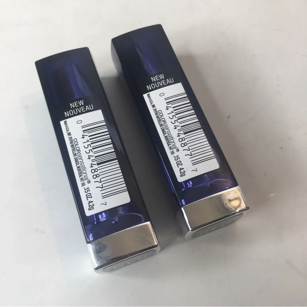 NEW 2 Maybelline Color Sensational 845 Pitch Black Matte Finish Lipstick
